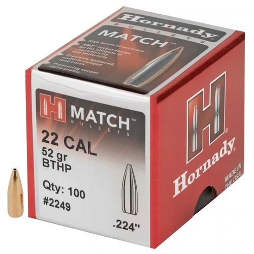 Plomos Hornady Cal.22 BTHP 52gr (100 unds)