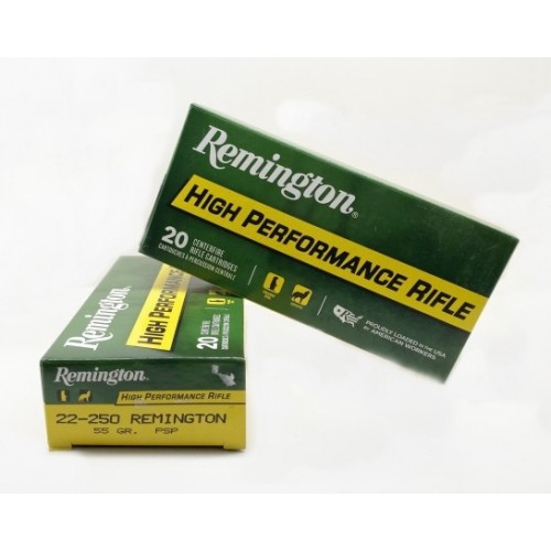 Munición Remington 22-250 Rem SP Core Lokt de 55 gr