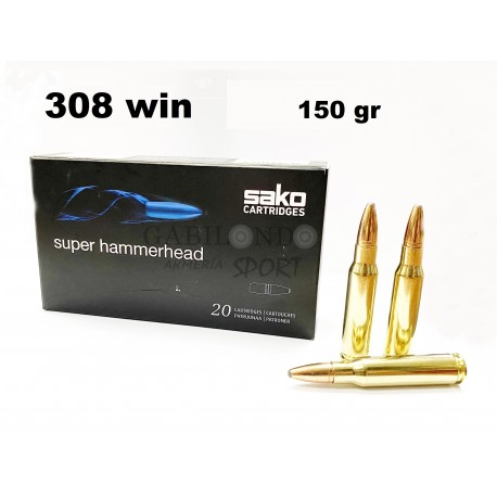 Municion Sako Cal.308 Win Super Hammerhead 180 gr