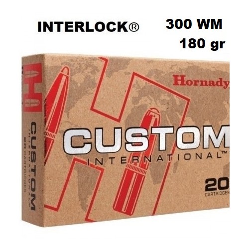 Munición Hornady 300 WM INTERLOCK CUSTOM INTERNACIONAL 180 gr