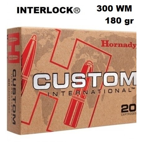 Munición Hornady 300 WM INTERLOCK CUSTOM INTERNACIONAL 180 gr