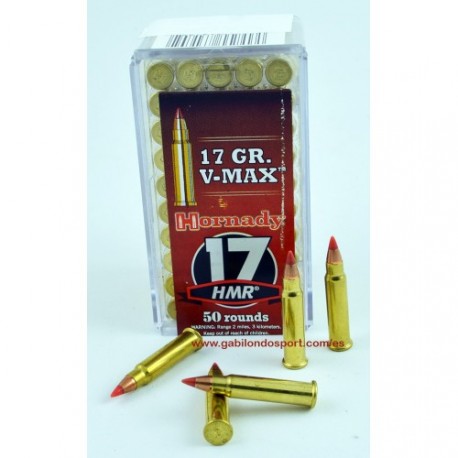 Municion Hornady 17 HMR V-MAX 17 gr