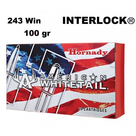 Municion Hornady 243 Win WHITETAIL INTERLOCK 100 gr