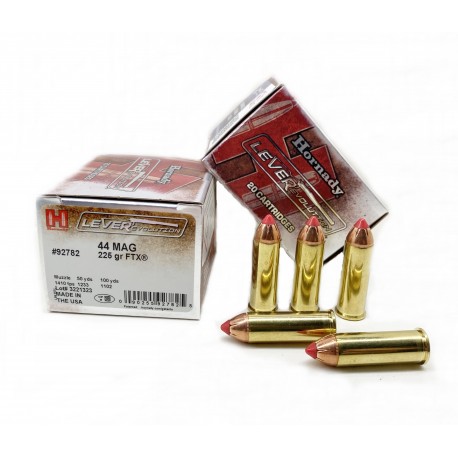 Munición Hornady 44 MG LEVER REVOLUTION FTX 225 gr