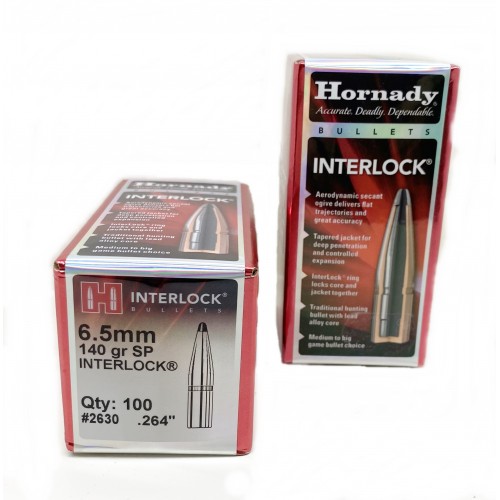 Plomos Hornady Cal.6,5MM SP INTERLOCK 140gr (100 unds)