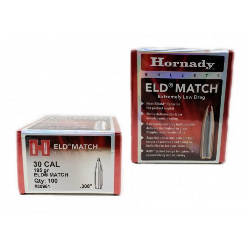 Plomos Hornady Cal.30 ELD MATCH 195 gr (100 unds)