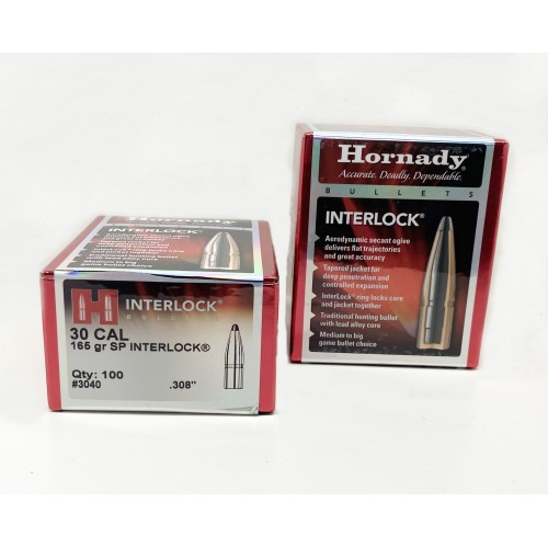 Plomos Hornady Cal.30 SP INTERLOCK 165 gr (100 unds)