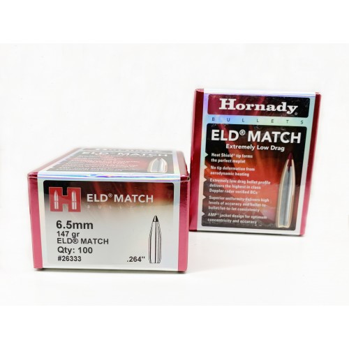 Plomos Hornady Cal.6,5 EDL MATCH 147 gr (100 unds)