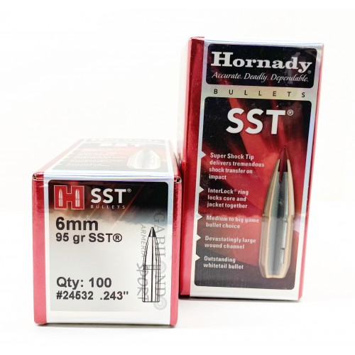 Plomos Hornady Cal.6 mm (.243) SST 95 gr (100 unds)