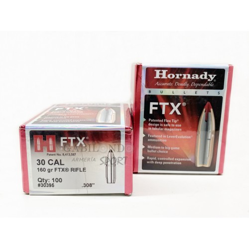 Plomos Hornady Cal.30 FTX 160 gr (100 unds)