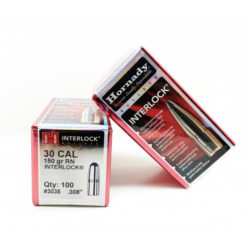 Plomos Hornady Cal.30 RN INTERLOCK 150gr (100 unds)