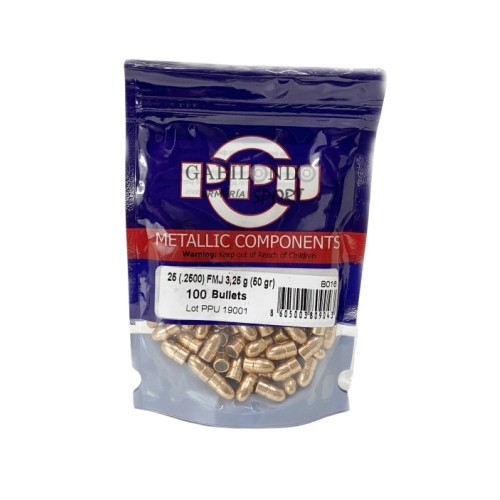 Puntas PPU Cal .25 FMJ 50 gr