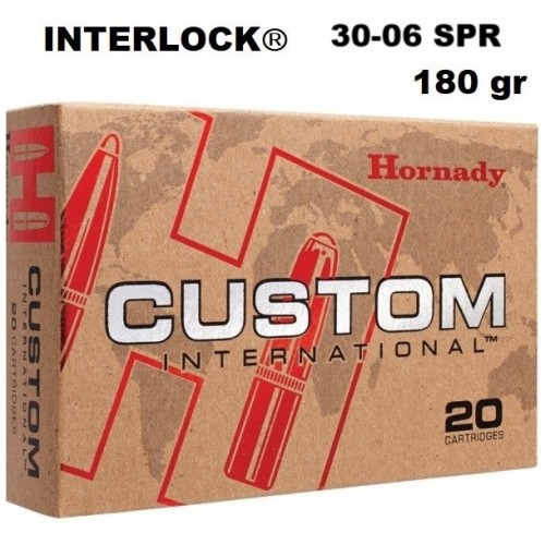 Munición Hornady 30-06 SPR INTERLOCK Custom Internacional 180 gr