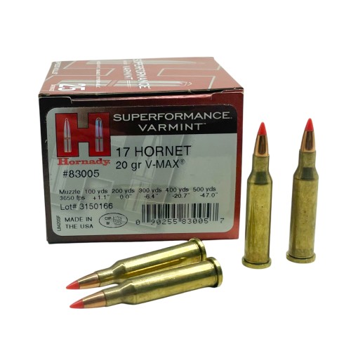 Munición Hornady 17 Hornet V-Max De 20 Gr