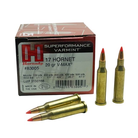 Munición Hornady 17 Hornet V-Max De 20 Gr